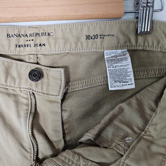Banana Republic Traveler Mens Jeans Athletic Fit Khaki 2020 30 x 30 - Picture 4 of 7